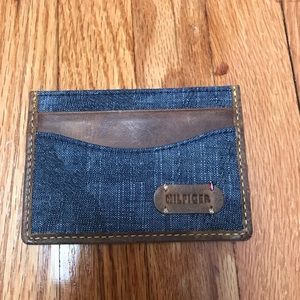 NWOT TOMMY HILFIGER DENIM/TAN CARD CASE